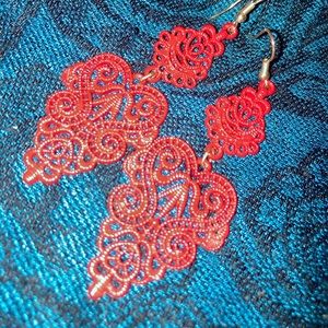 Red Dangle Earrings